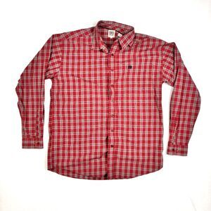 Cinch Shirt Mens Large Red Plaid Long Sleeve Button Up Western Cowboy